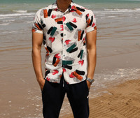 پیراهن هاوایی جدید طرح آبرنگی بسیار خاص