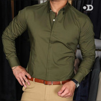 پیراهن مردانه سبز لجنی