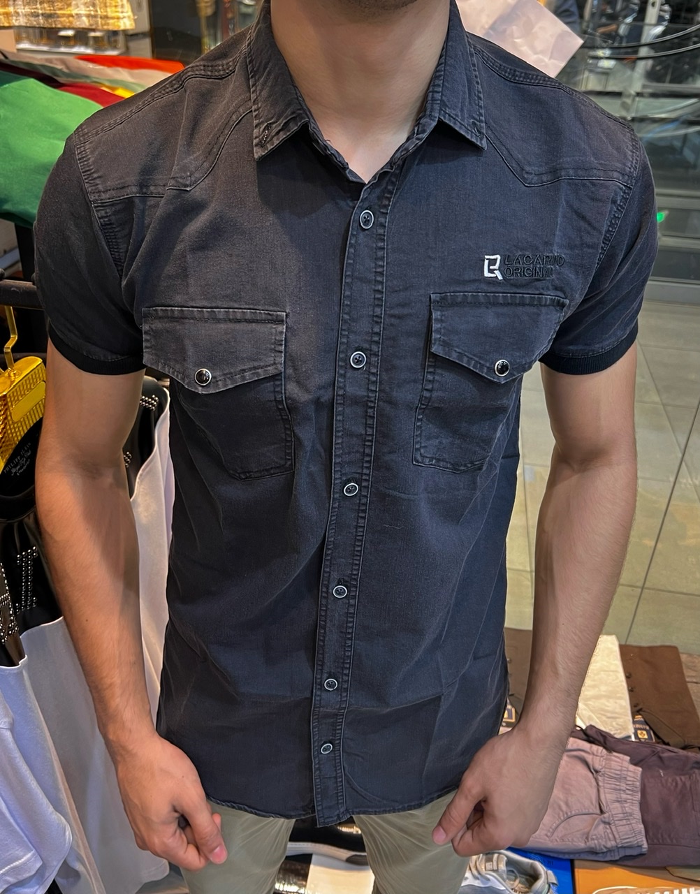 پیراهن جین آستین کوتاه مردانه (قواره استاندارد)