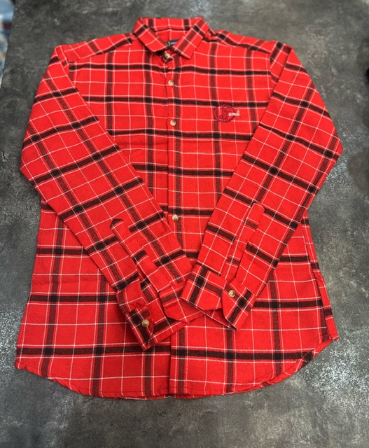 پیراهن چهارخانه پارچه پشمی قرمز کد۵۴