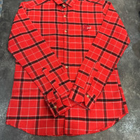 پیراهن چهارخانه پارچه پشمی قرمز کد۵۴