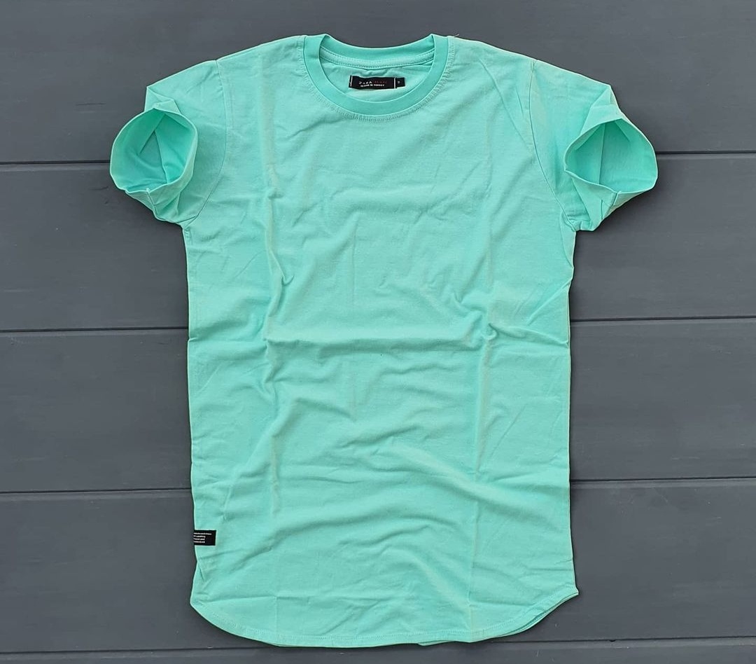 تی شرت ساده بیسیک سبز فیروزه ای نخ پنبه درجه یک