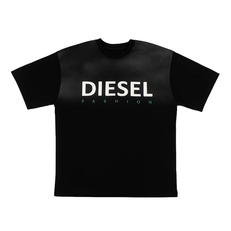 تیشرت مشکی DIESEL FASHION قواره لش آستین کوتاه یقه گرد