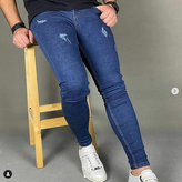 شلوار جین اسکینی پارچه اعلا با تضمین کیفیت تمام کش سورمه ای