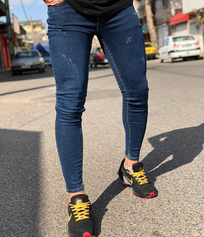 شلوار جین سورمه ای پنبه پارچه فول کش کیفیت عالی