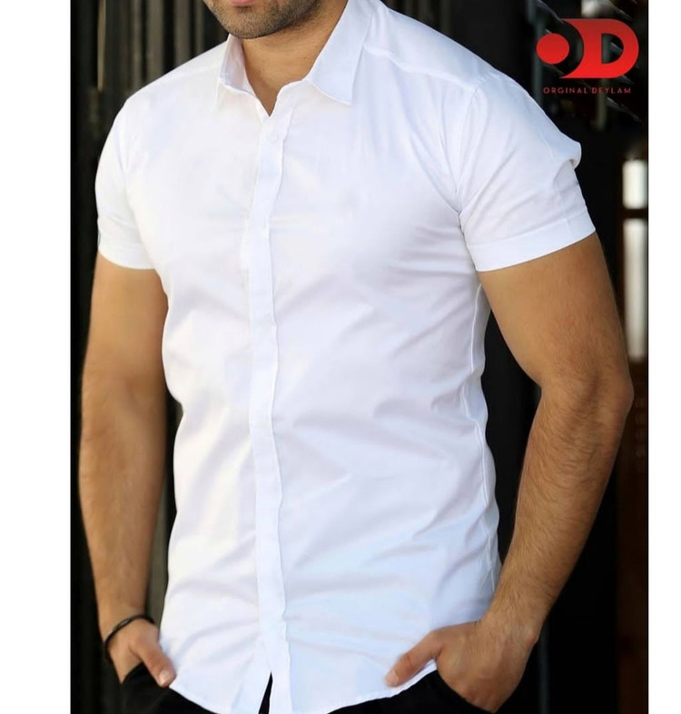 پیراهن آستین کوتاه سفید مردانه