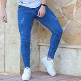 شلوار جین آبی اسکینی مردانه زاپ دار جدید و فوق العاده با کیفیت