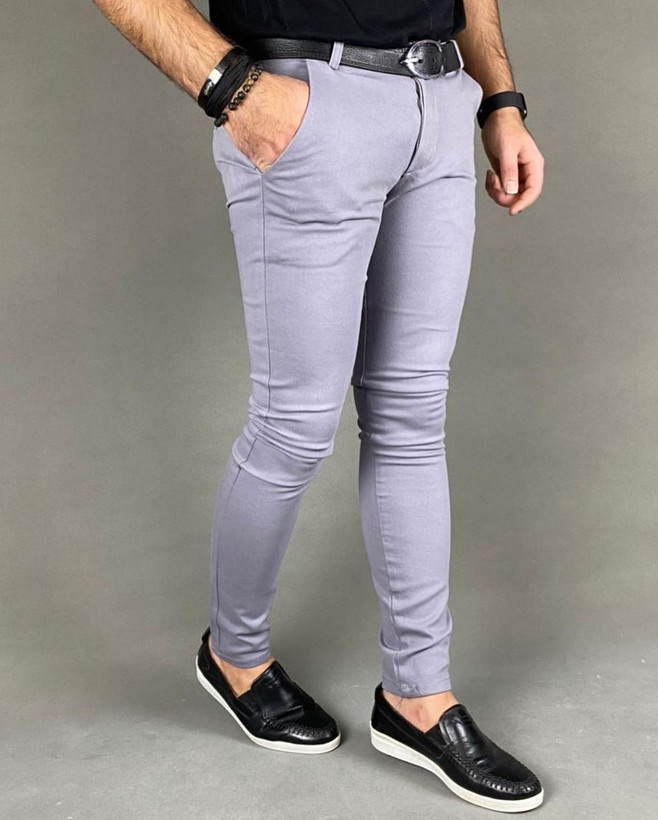 شلوار کتان طوسی