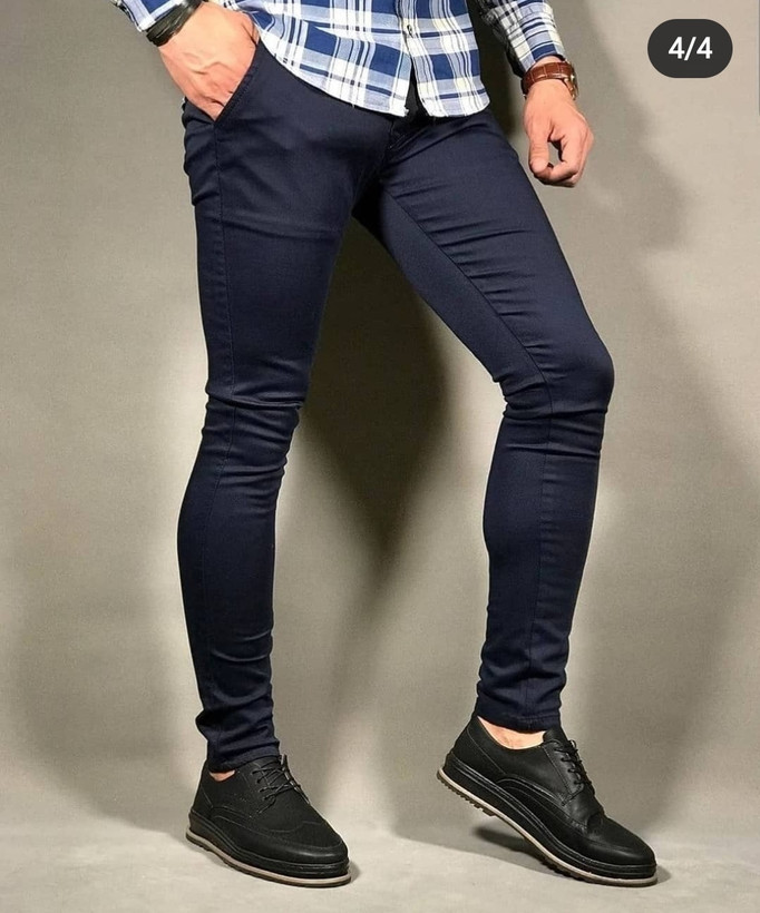 شلوار کتان راسته اسپرت درجه یک تمام کش جدید سرمه ای