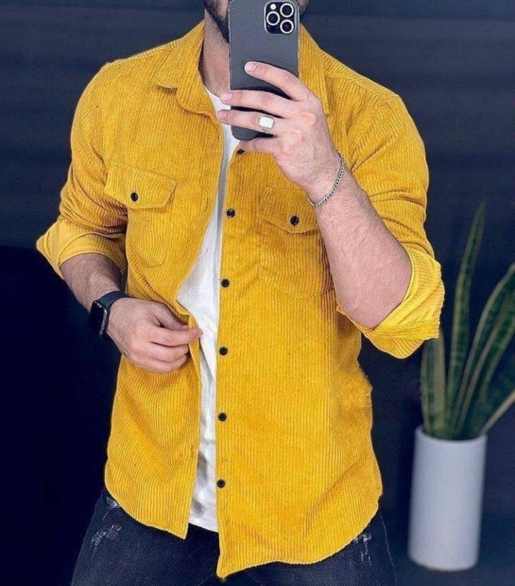 پیراهن کبریتی خردلی