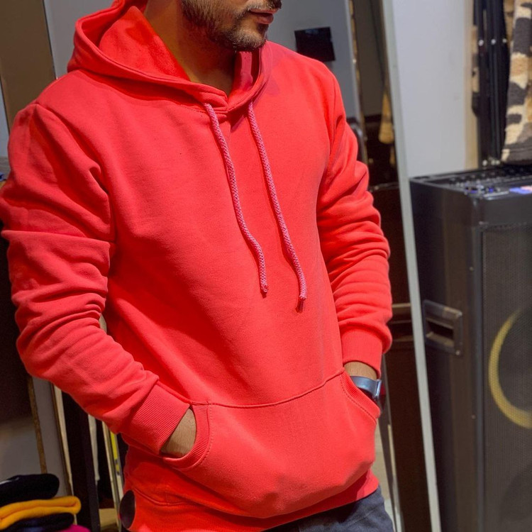 هودی ساده قرمز مردانه شیک و زیبا مدل 6554632