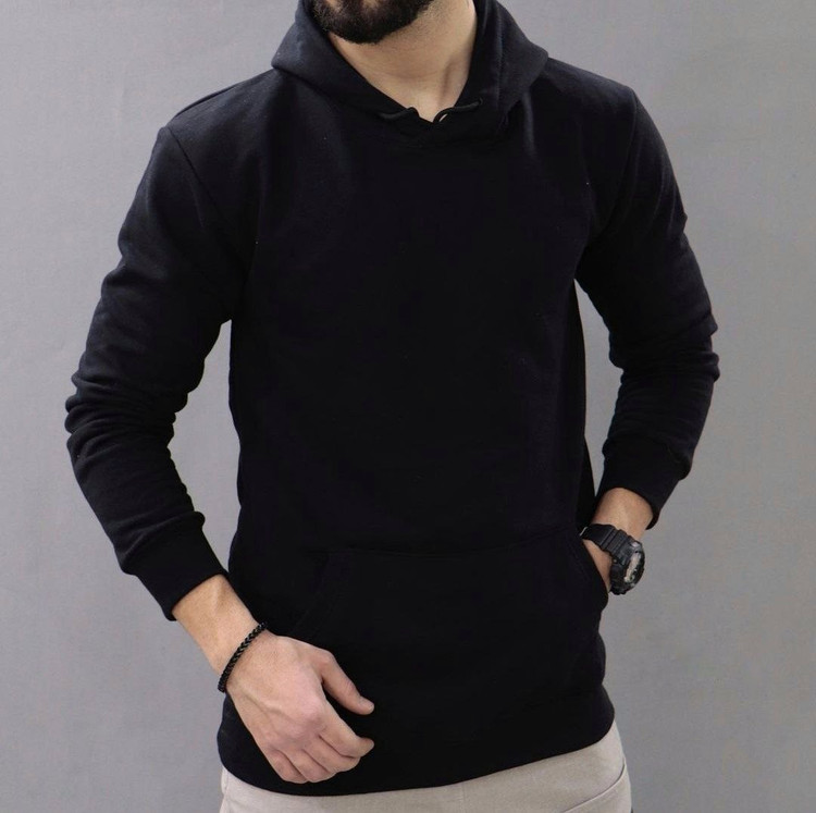 هودی مشکی مردانه بیسیک ساده با بهترین قیمت - 1404