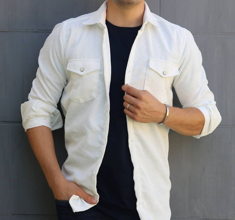 پیراهن سفید مخمل کبریتی