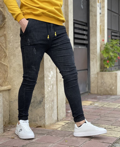 شلوار اسلش جین زغالی مدل ylh7t789 -اورجینال دیلم