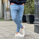 شلوار جین یخی مردانه مدل اسلیم فیت پارچه وارداتی