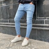 شلوار جین یخی مردانه مدل اسلیم فیت پارچه وارداتی