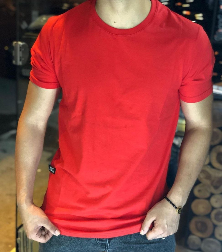 تیشرت بیسیک قرمز مردانه پارچه نخ پنبه اعلا | اورجینال دیلم