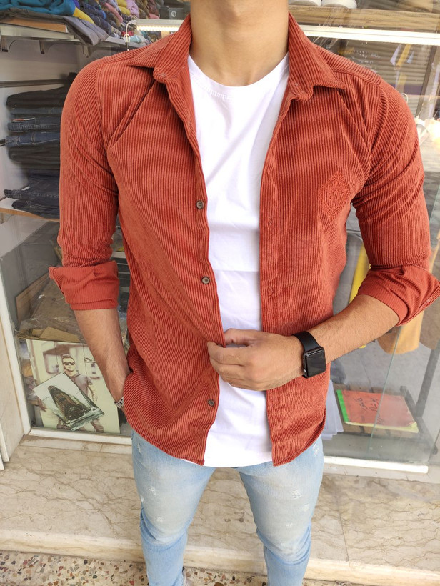 پیراهن مردانه مخمل کبریتی درشت