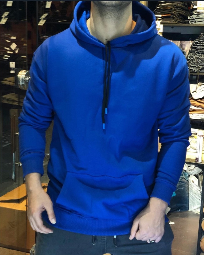 هودی ساده آبی