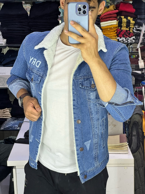 کت جین یخی مردانه خز دار پارچه اعلا تضمینی