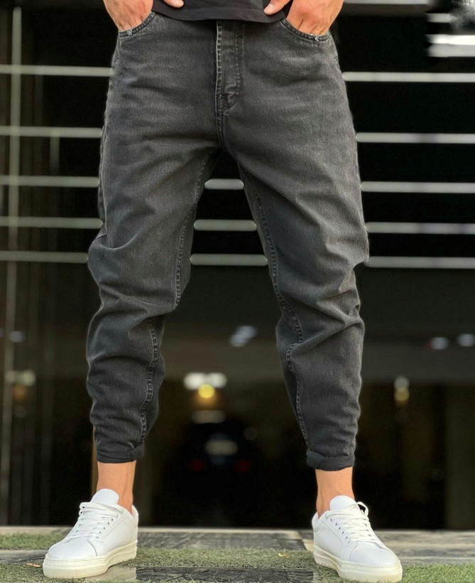 شلوار جین مام فیت زغالی