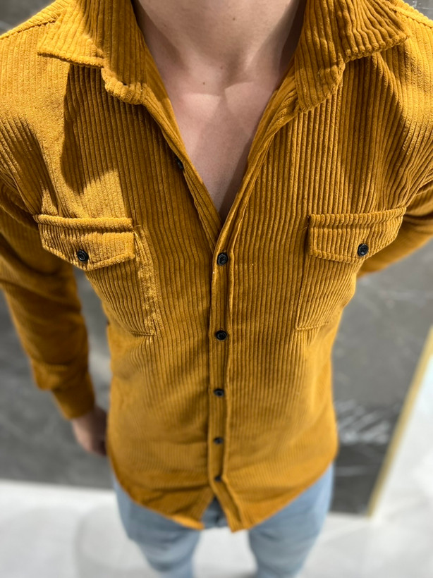 پیراهن مخمل کبریتی شتری