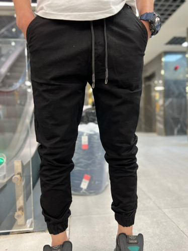 شلوار جاگر اسلش مشکی مردانه مدل 2026 جدید کد 745