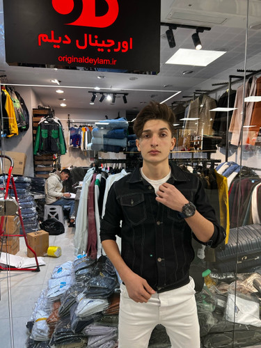 کت جین مشکی فول کش سنگشور شده کد 325