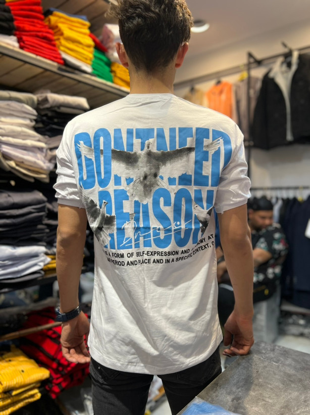 تیشرت لش پشت چاپ یقه آستین کش کد۱۱