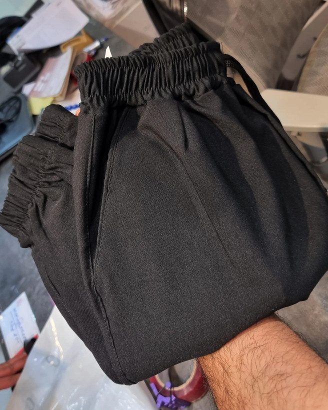 شلوار اسلش مشکی بنگال پنبه کد 66434