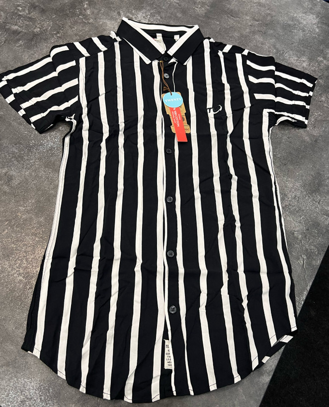 پیراهن راه راه هاوایی بسیار خنک و لطیف پارچه هندی