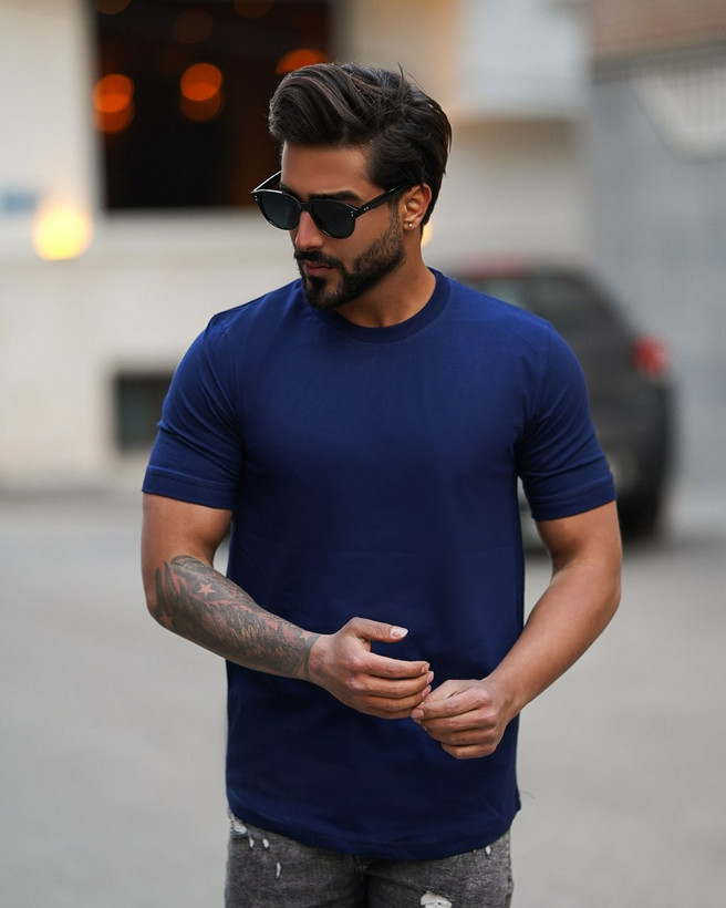 تیشرت سرمه ای مردانه