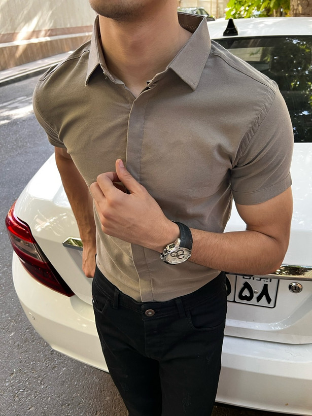 پیراهن کرم قهوه ای