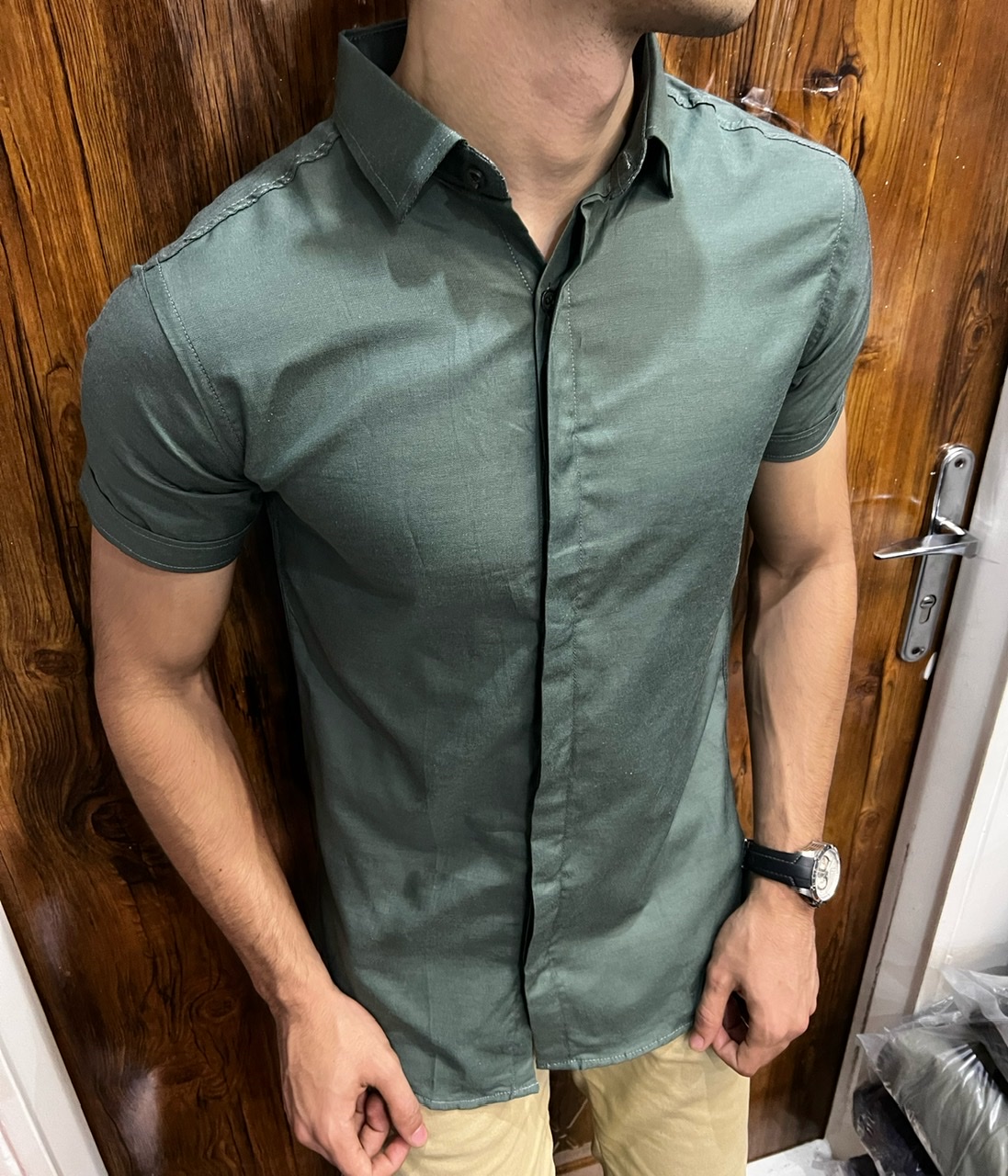 پیراهن آستین کوتاه اسپرت اندامی ۱۰۰درصد نخ در رنگ بندی زیبا