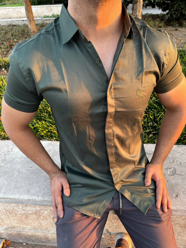 پیراهن آستین کوتاه سبز سدری