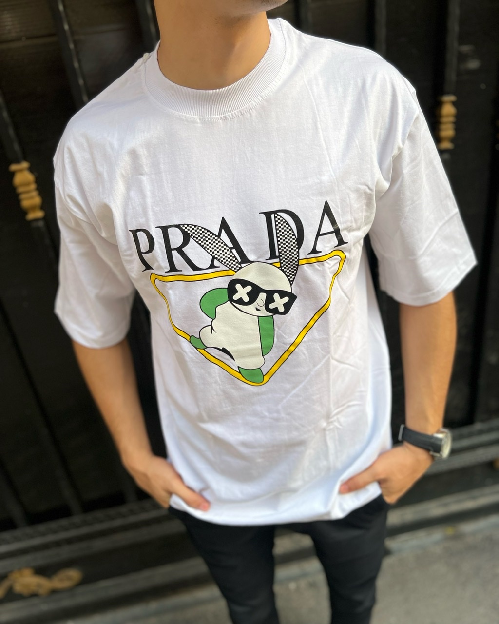 تیشرت قواره دار لش PRADA در رنگهای خفن