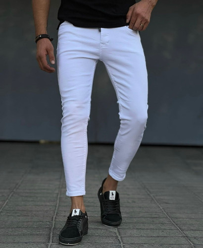 شلوار جین سفید فول کش