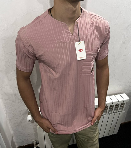 تیشرت یقه کوبایی کالباسی