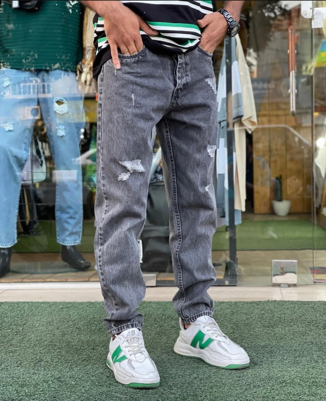 شلوار مردانه مام فیت طوسی