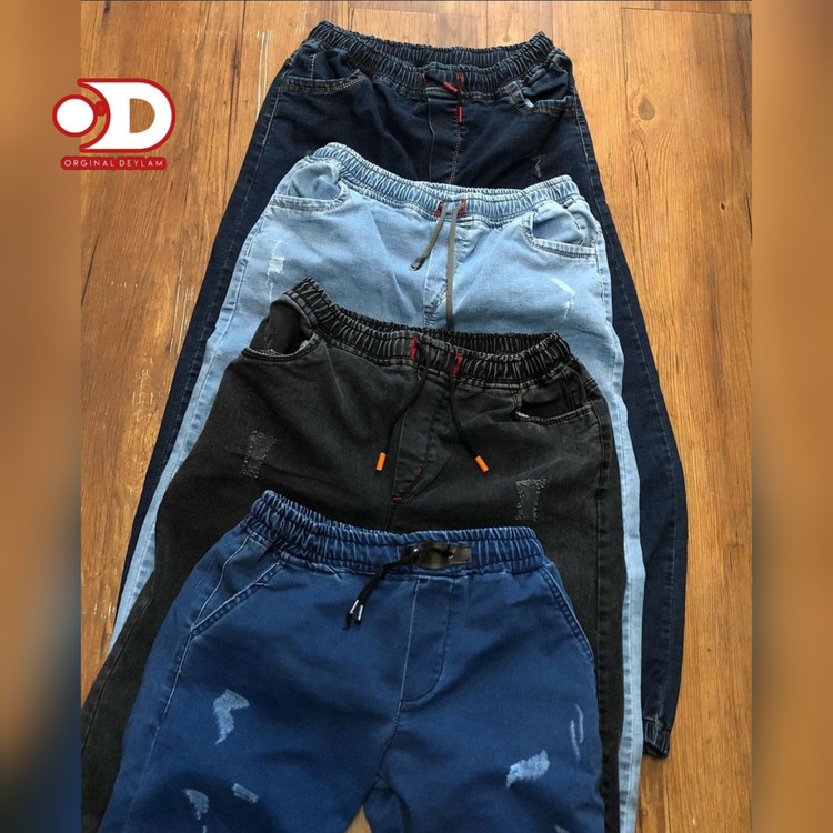 شلوار اسلش جین در رنگ بندی خفن- پارچه پنبه پر سنگشور اعلا