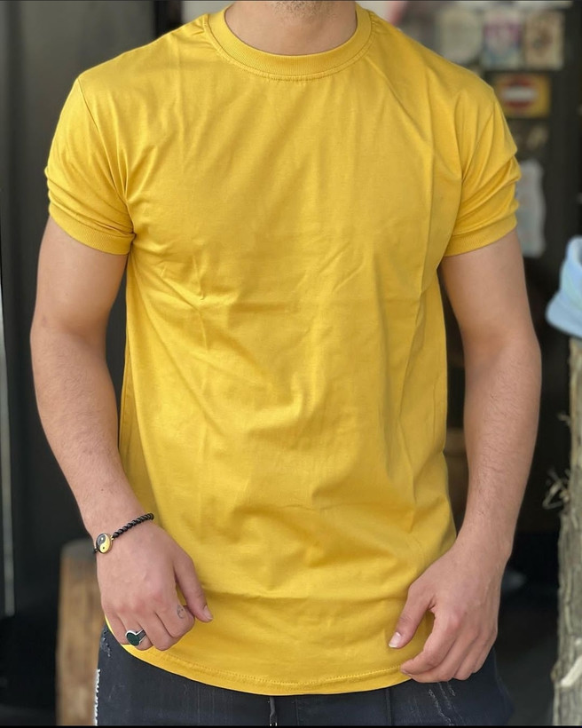 تیشرت زرد ساده