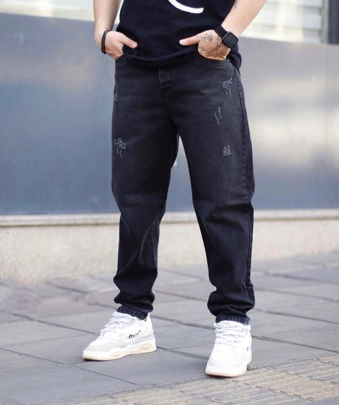 شلوار مام فیت ذغالی سنگشور