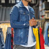 کت جین بدون خز سرمه ای کیفیت بالا کد 64577