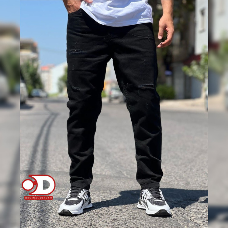 شلوار مام استایل مدل moncaler رنگ مشکی