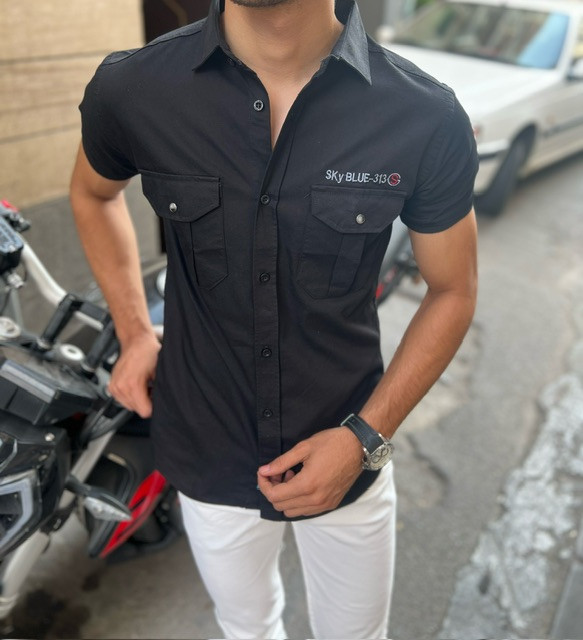 پیراهن جین مشکی دوجیب