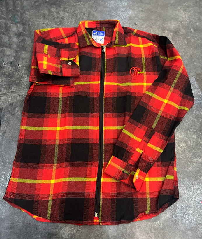 پیراهن زیپدار چهارخونه