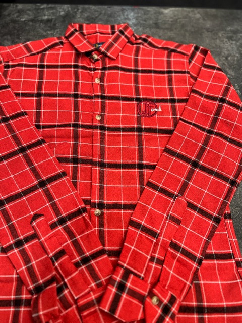 پیراهن چهارخانه پارچه پشمی قرمز کد۵۴