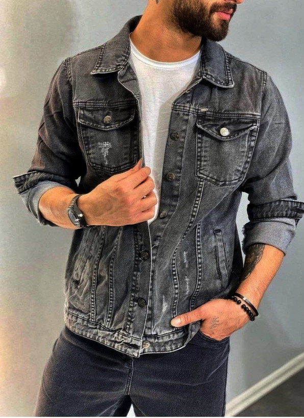 کت لی مردانه رنگ زغالسنگی