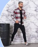پیراهن چهارخانه پارچه پشمی طرح جذاب - xl
