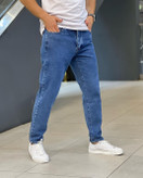 شلوار جین مام فیت آبی